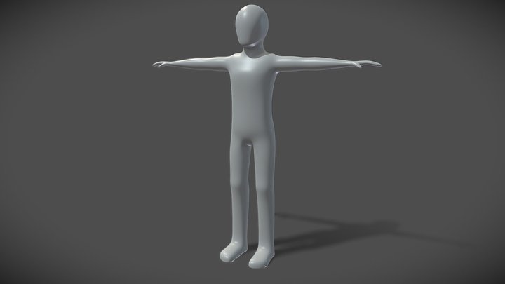Basic Rigged 3d Character (Blender) 3D Model