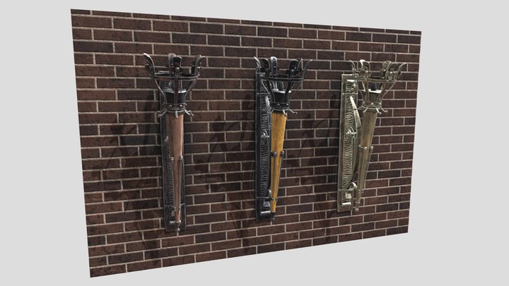 Torch with 3 different textures 3D Model