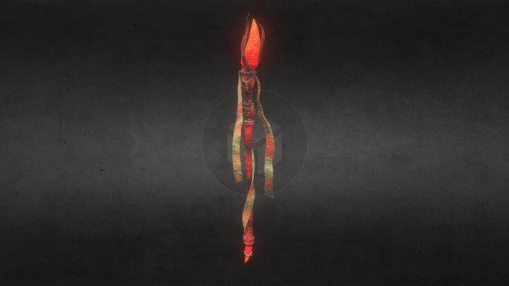 Wildfire Mage Staff 3D Model