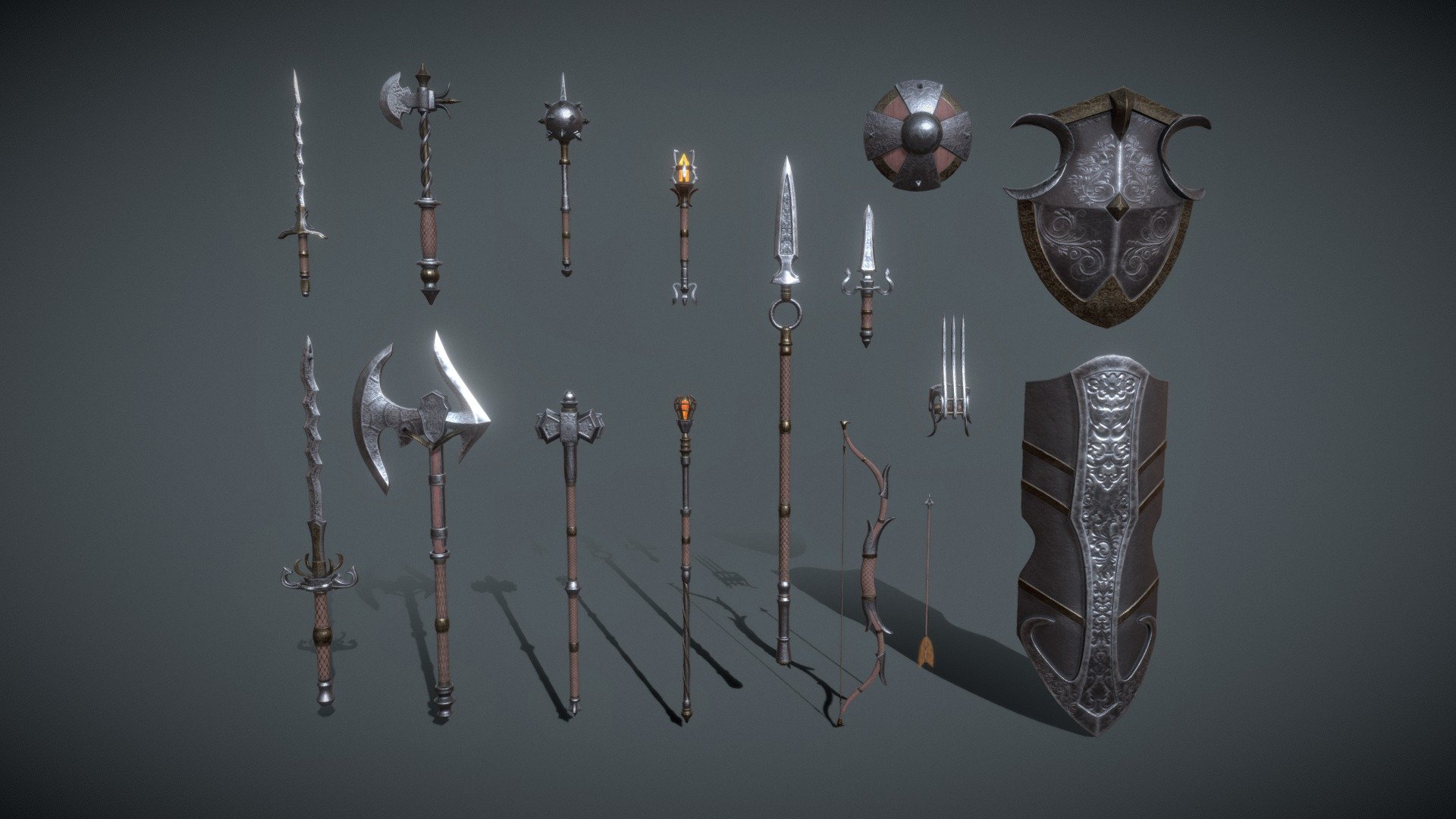 Steel Weapons Fantasy Set - 3D model by zilbeerman [4118c48] - Sketchfab