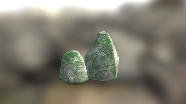 3D Real-time Props: Rocks with moss 3D Model