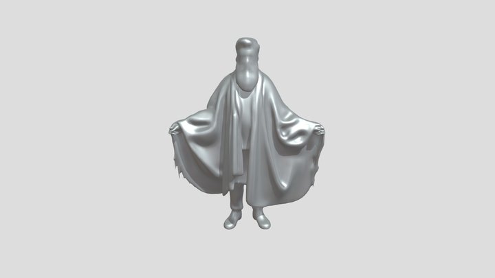 Bearded man in a cloak 3D Model