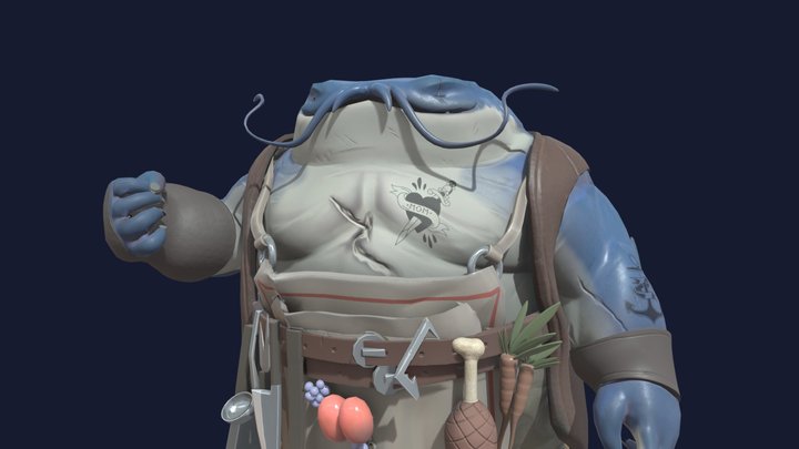 Fishman Cook Wrestler 3D Model