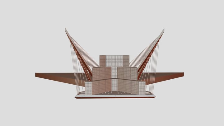 A hotel suspended over the water. Proj.014 3D Model