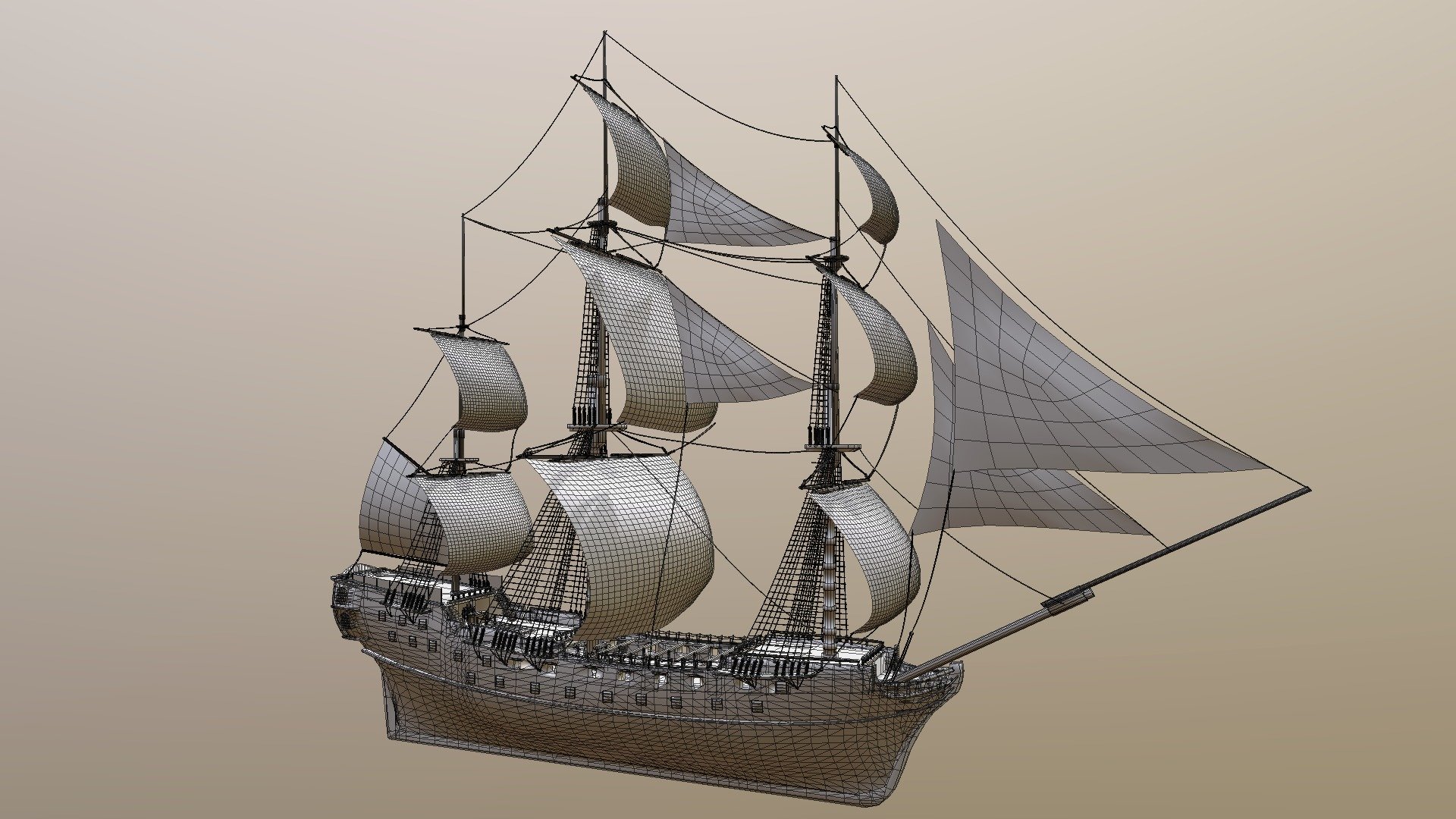 Фрегат д. Фрегат Орел 1668. Парусный Корвет. Парусный корабль 3д Принтинг.