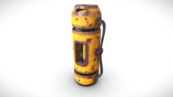 Gas canister with handles and cables 3D Model