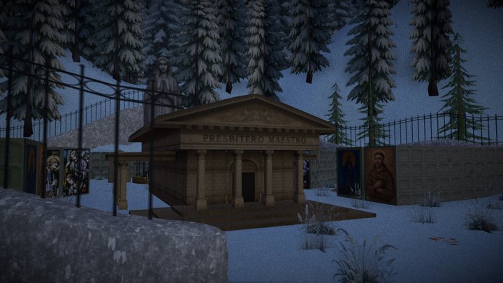 Snowy Village | PS1 Environment 3D Model