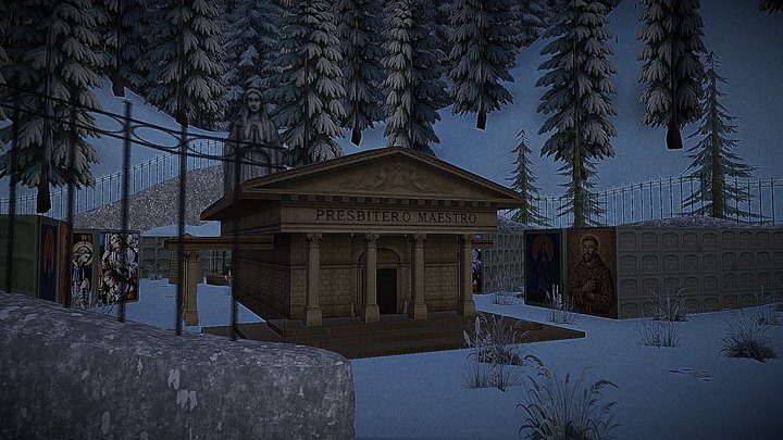 Snowy Village | PS1 Environment 3D Model