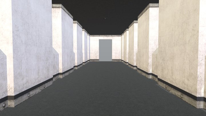 hallway 5 with 2 ways (room2_5_opt) - SCP:CB 3D Model