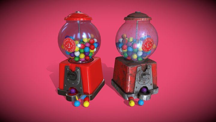Bubble Gum Machine 🍬 3D Model