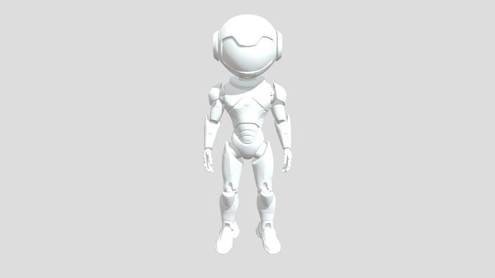 A futuristic humanoid AI robot mascot design 3D Model