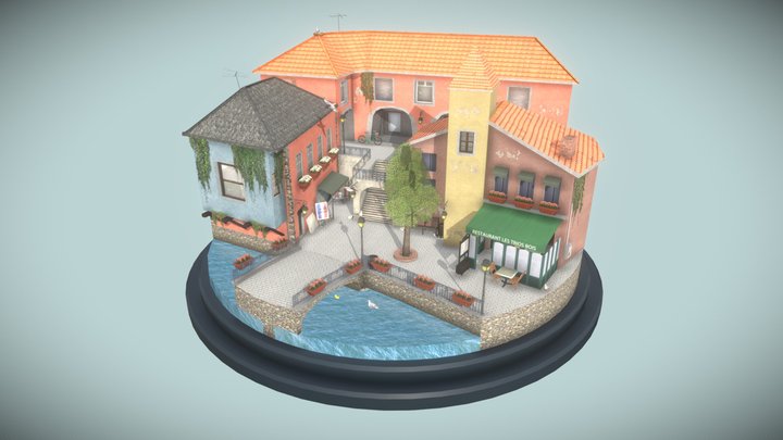 Annecy City Scene 3D Model