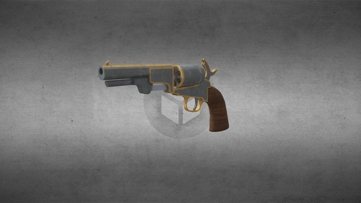 Antique Revolver 3D Model