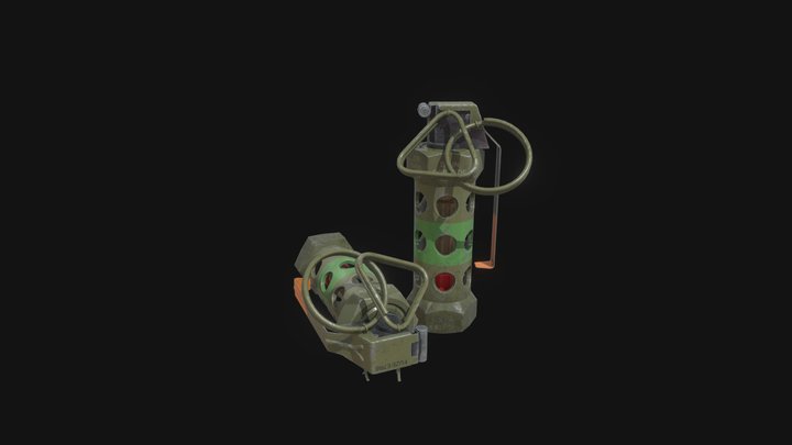 PBR M84 Stun Grenade 3D Model