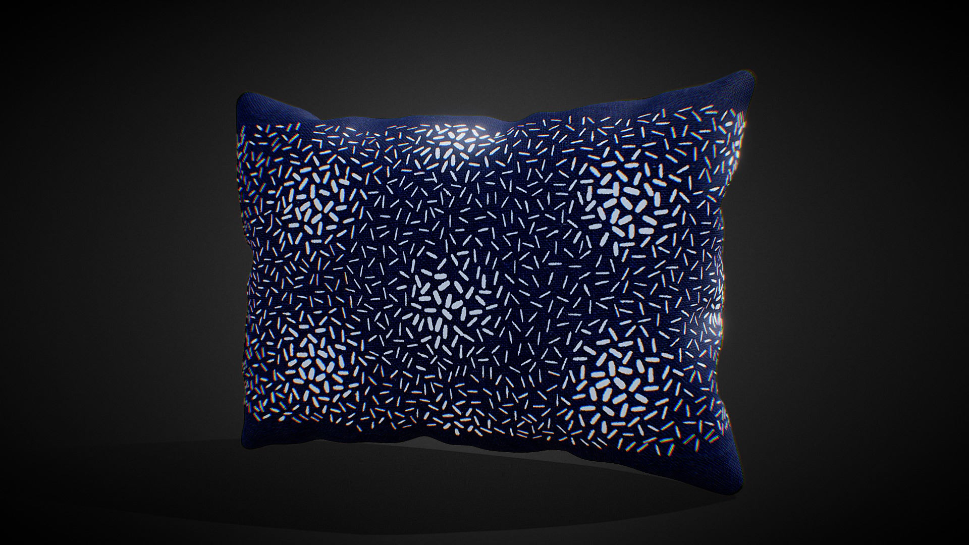 3D model blaudruck_ pillow - This is a 3D model of the blaudruck_ pillow. The 3D model is about a blue and black rock.