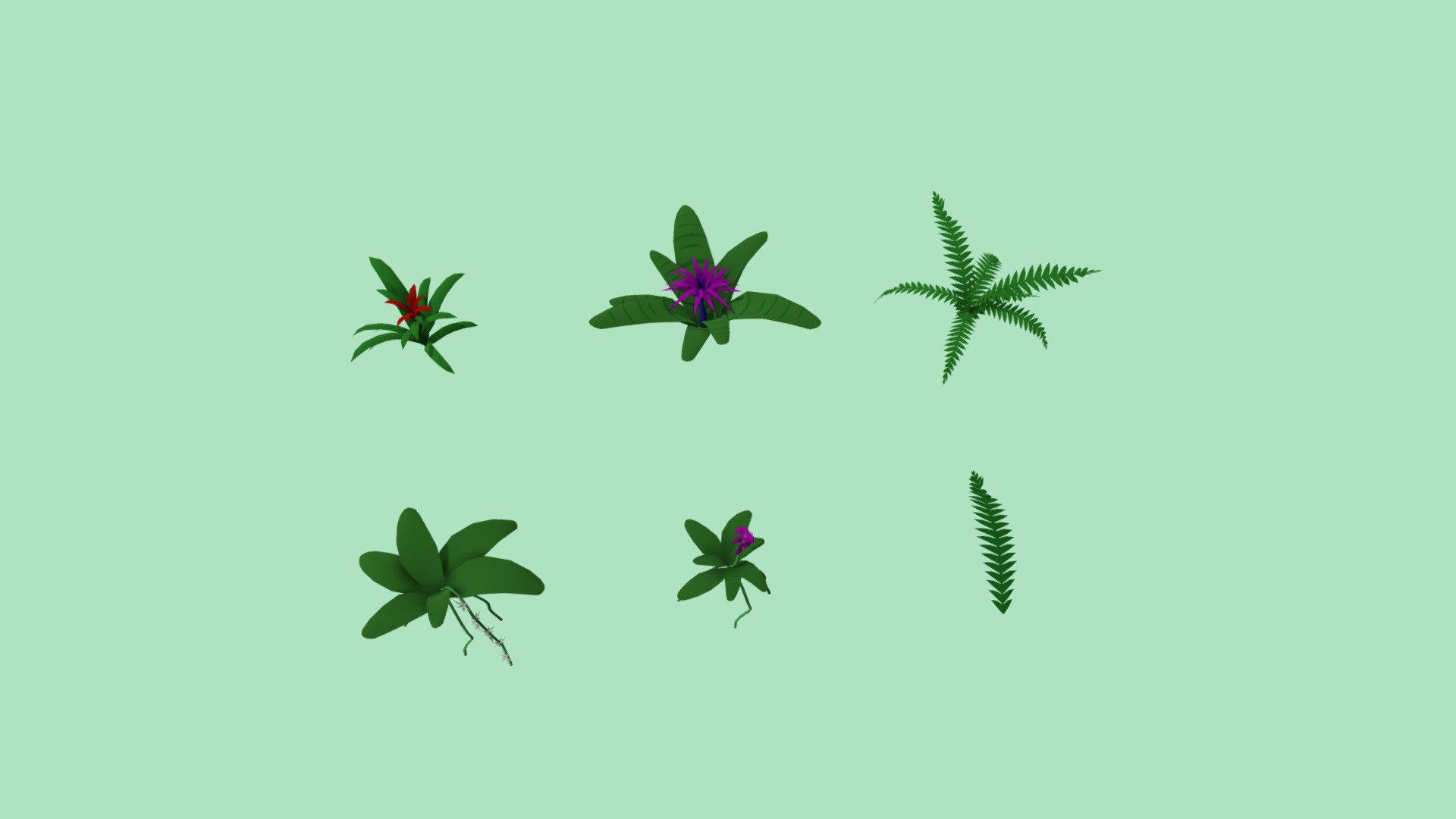 Poly Jungle - Small Plants - 3D model by RunemarkStudio (@runemarkstudio)  [4138621], image size:1920x1080