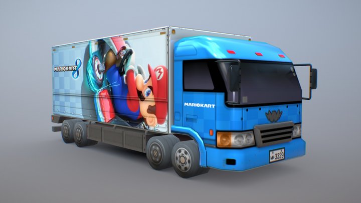 Truck (Blue) - Mario Kart 8 3D Model