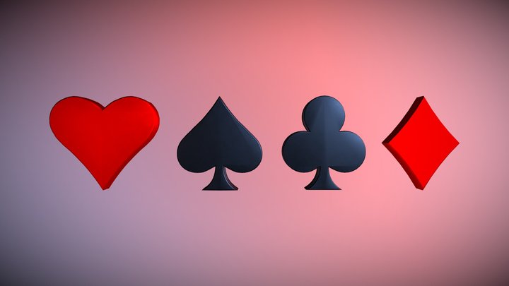 Playing-Cards Symbols 3D Model