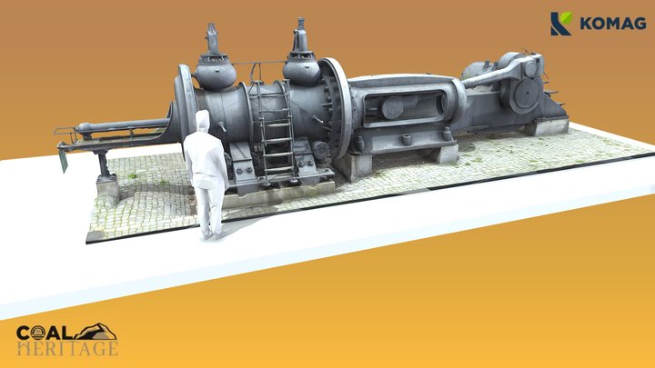 Coal steam engine 3D Model