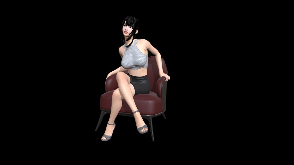 Beautiful girl sitting on a chair