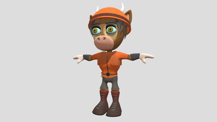 Cartoon person (#2) for game 3D Model