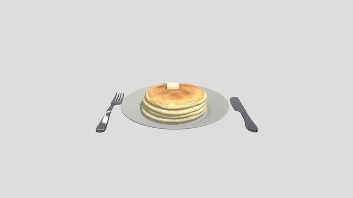 Pancakes in plate 3D Model