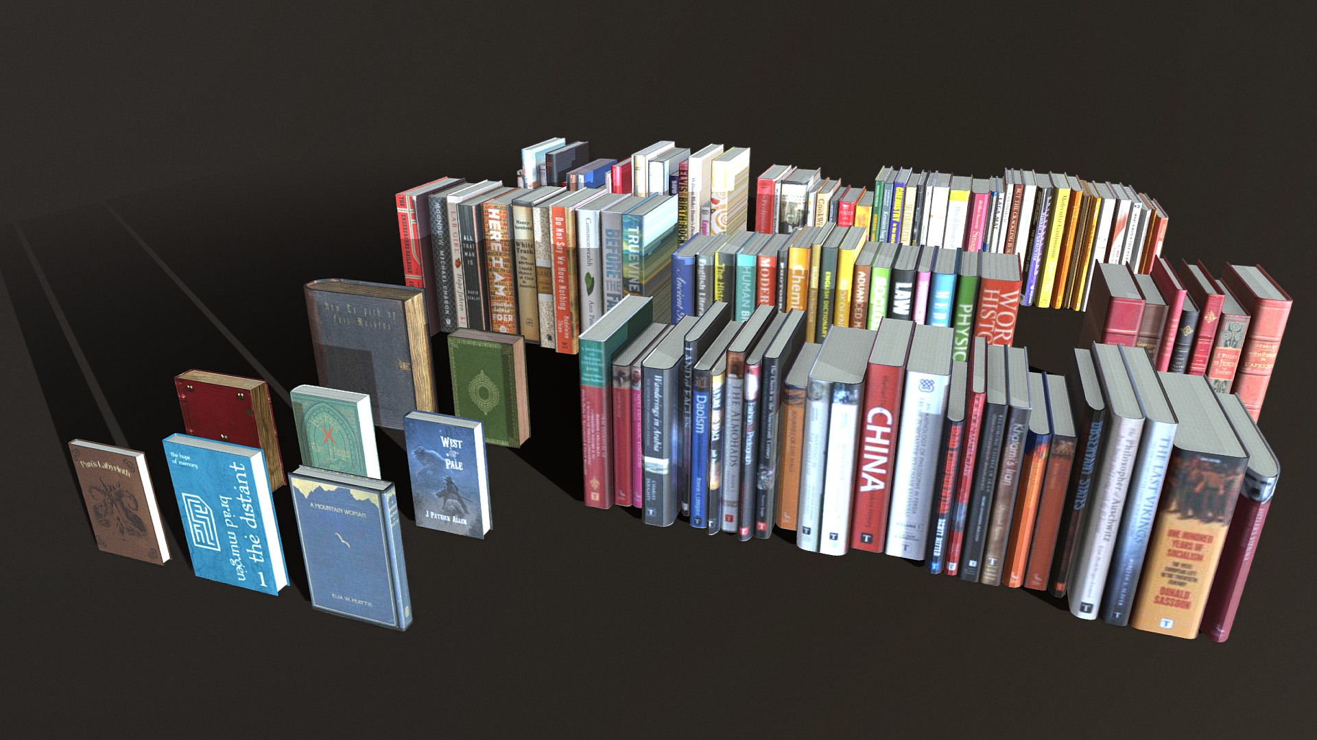 3D model Books - This is a 3D model of the Books. The 3D model is about a group of books.