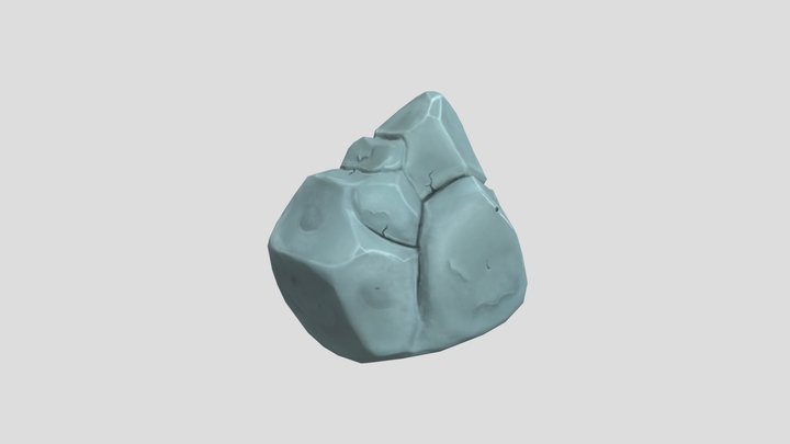 Hand-painted rock 3D Model