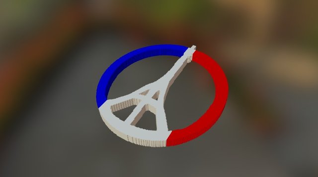 Pray For Paris Tag 3D Model