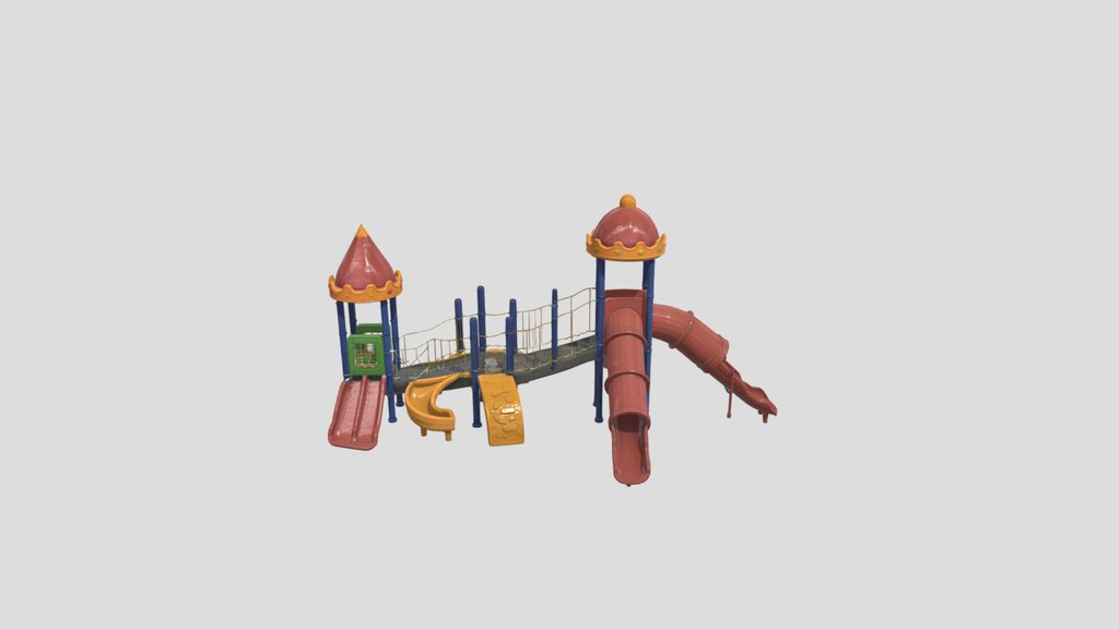 Stylized-castle-themed-playground-3d-model