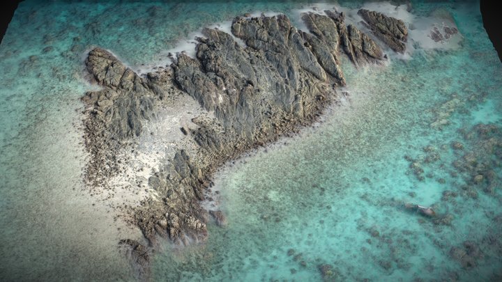Rock, reef, beaches, seaside, small island – Gratis 3D-model STL
