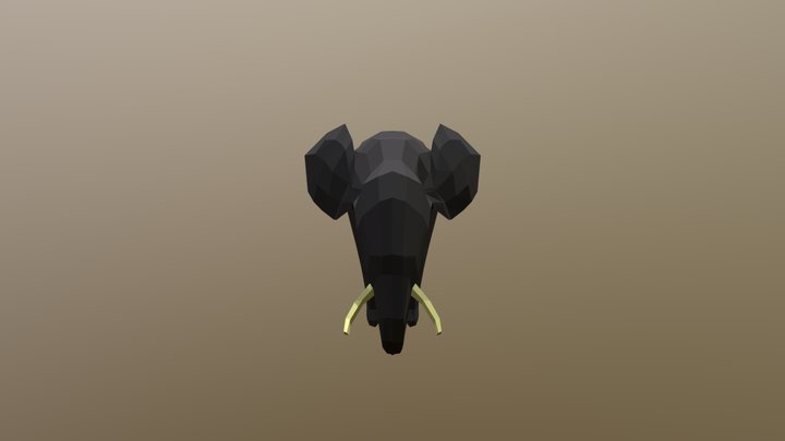Elephant Low Poly 3D Model