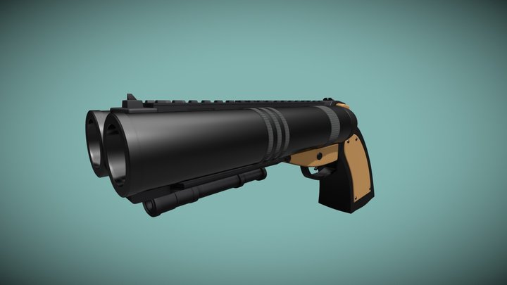 double-barreled pistol 3D Model