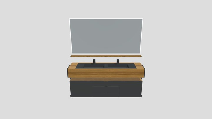 Double sink in bathroom 3D Model