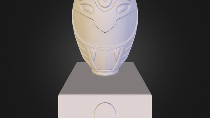 White Power Ranger  Helmet 3D Model
