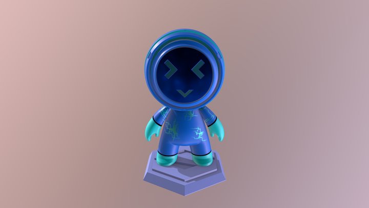 Blue Robot-Man 3D Model