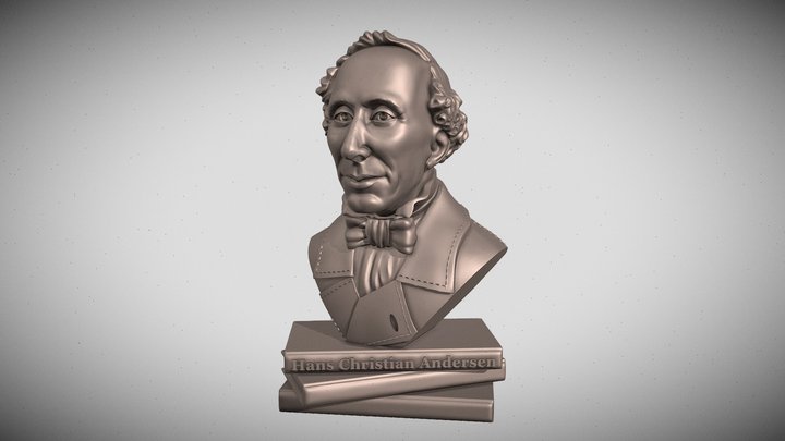 Bust of Hans Christian Andersen 3D Model