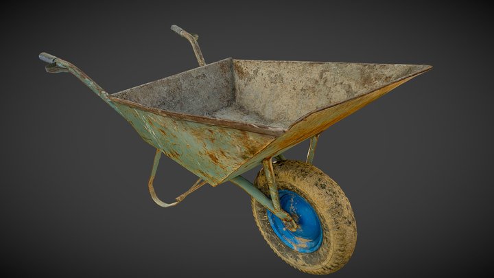 Wheelbarrow 3d scan 16k 3D Model