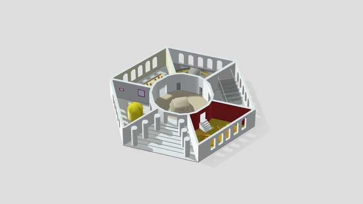 Übersichtskarte Modell "Schliemann - Troia" 3D Model