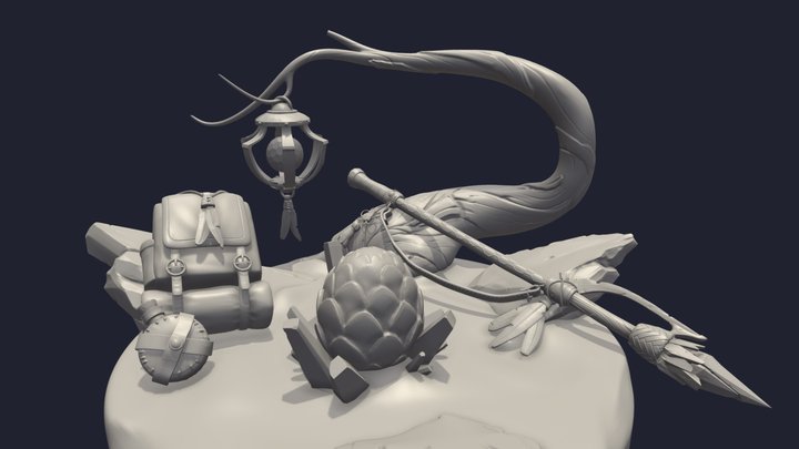 Adventurer's Camp Diorama 3D Model