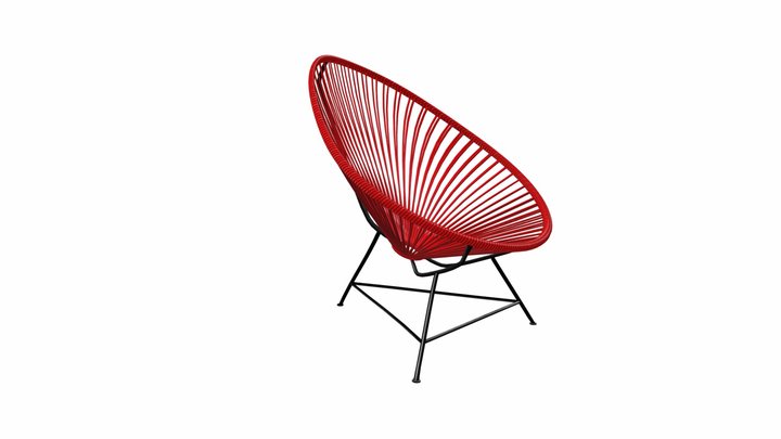 Red Lounge Chair 3D Model