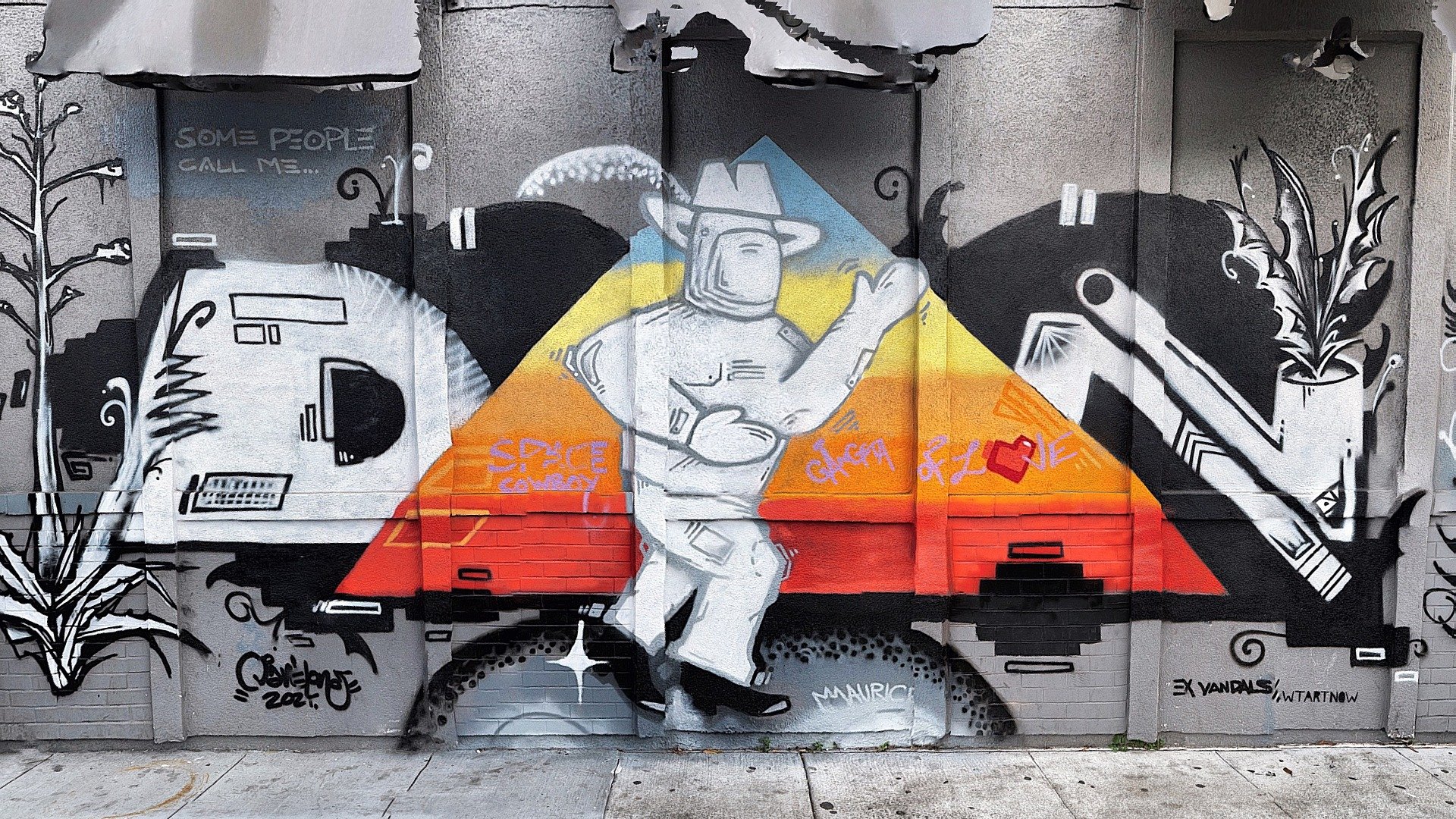 Day 167: Space Cowboy mural - 1scanaday