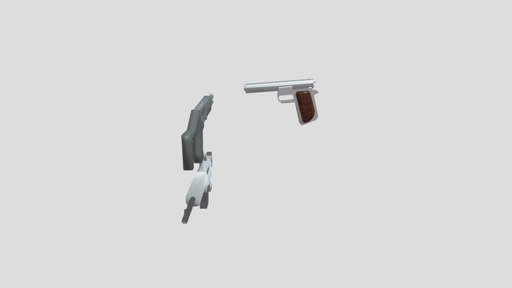 low poly gun meshes 3D Model