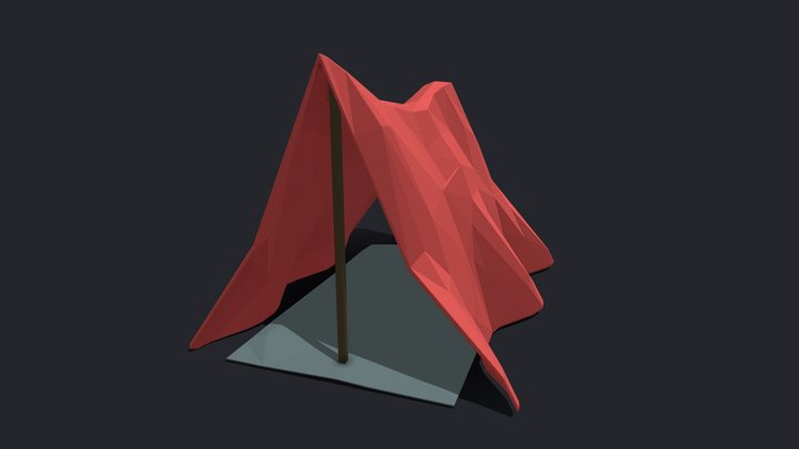 low poly camp / tent house 3D Model
