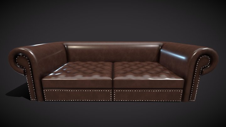 Couch Leather from the 20s Art Deco 3D Model