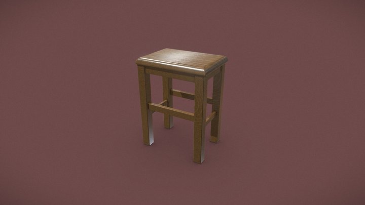 Wood Chair 1 3D Model