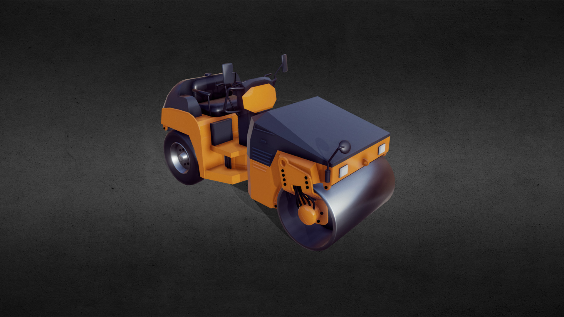 3D model road roller - This is a 3D model of the road roller. The 3D model is about a toy car on a surface.