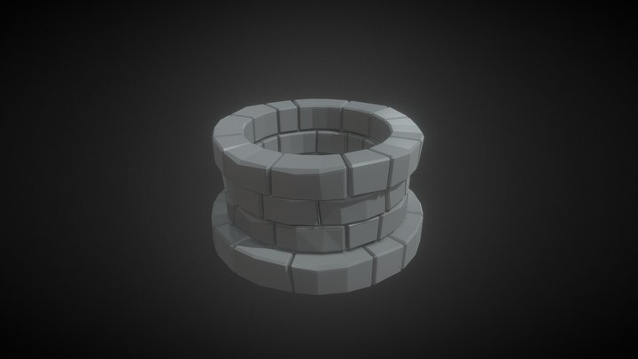 Low-Poly Stone Well 3D Model