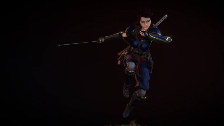 Ninja Girl 3D Model