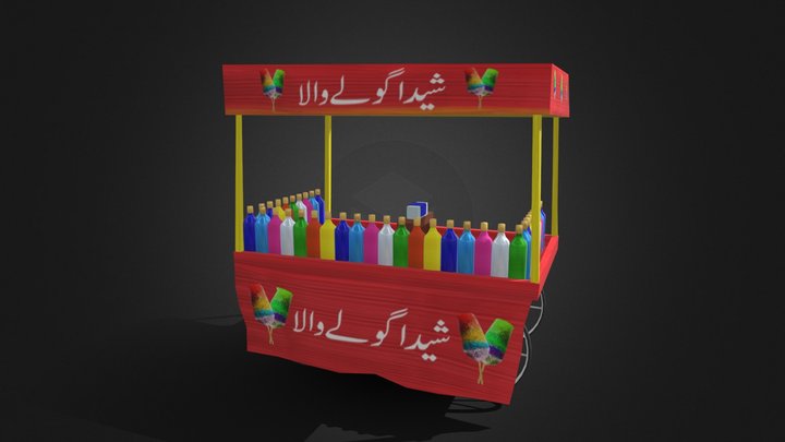Indian Street Local Food Stall - Ice Gola 3D Model
